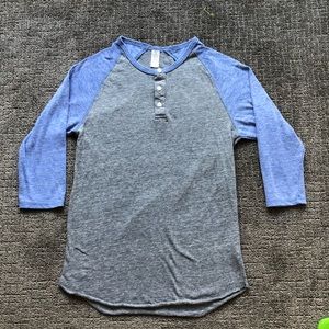 Women’s Blue & Gray Henley Shirt